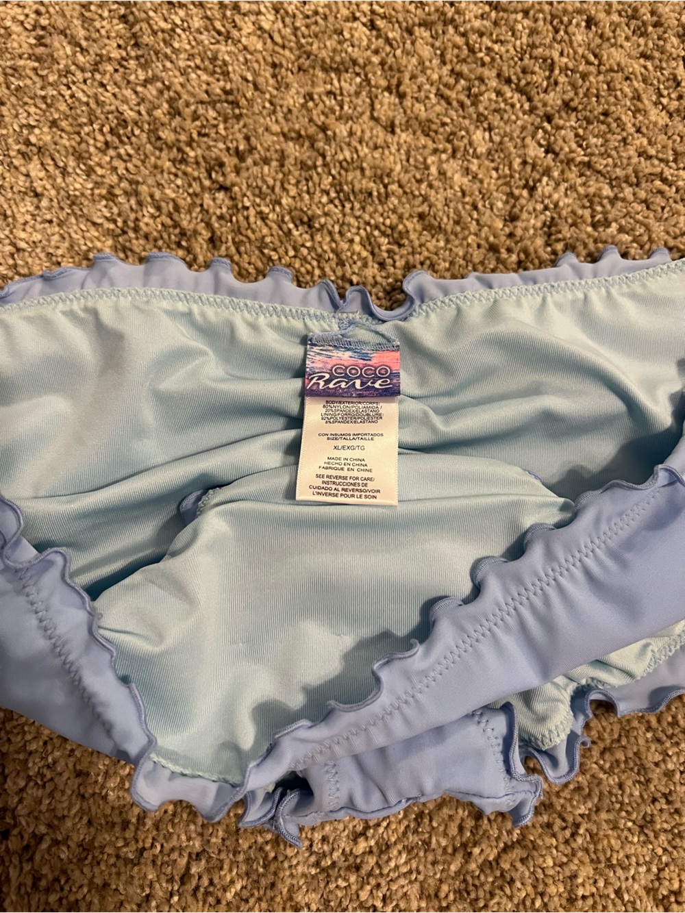 Coco Rave Light Blue Ruffle Bikini Bottom - Picture 4 of 6